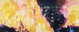 Image of Unknown Mountain Fire in The Night by Hao Zecheng contemporary artwork painting