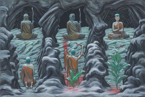 Huike Offering His Arm to Bodhidharma by Park Chan-Kyong contemporary artwork Painting