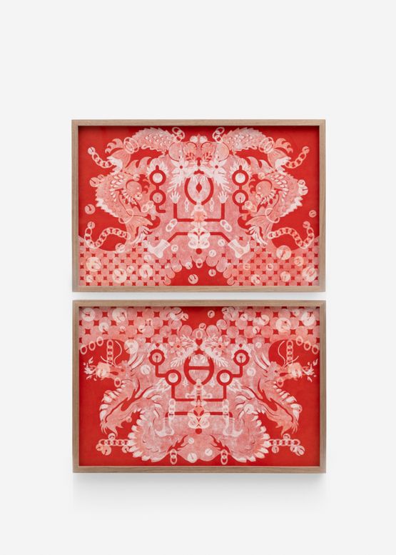 Descending Soaring Infinite Bliss Soul Glyph  Mesmerizing Mesh 170 by Haegue Yang contemporary artwork Works on Paper