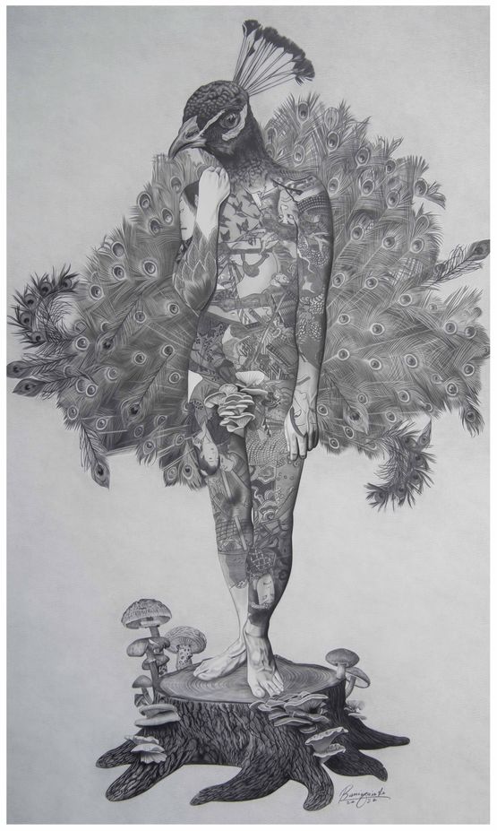 Escape Into Paradise Study by Andres Barrioquinto contemporary artwork Works on Paper