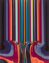 Push Back Black and Red by Ian Davenport contemporary artwork painting