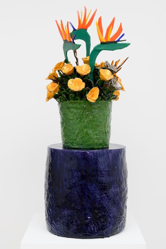 Callifornia Poppies and Birds of Paradise by Anabel Juarez contemporary artwork Sculpture