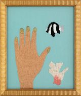 MY HAND SWIMMING AT THE REEF by Erica Van Zon contemporary artwork textile