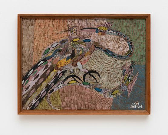 Passaro e cobra Bird and snake by Chico Da Silva contemporary artwork Works on Paper