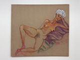 Desnuda y con zoquetes Nude with socks by Marcia Schvartz contemporary artwork drawing
