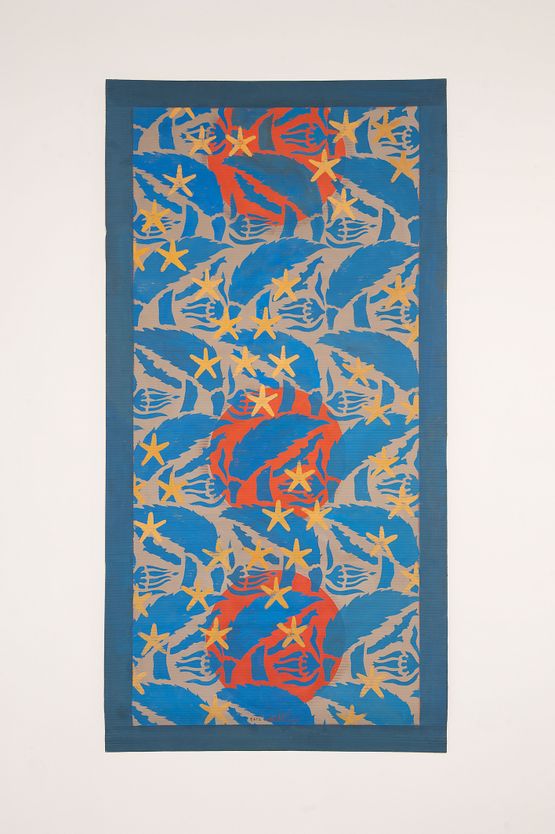 P1 - OttomanTextile Leaves Ancient Egyptian Stars 3 Circles by Chant Avedissian contemporary artwork Painting