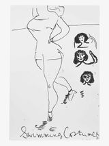 Swimig CostumeHeads by Rose Wylie contemporary artwork painting works on paper