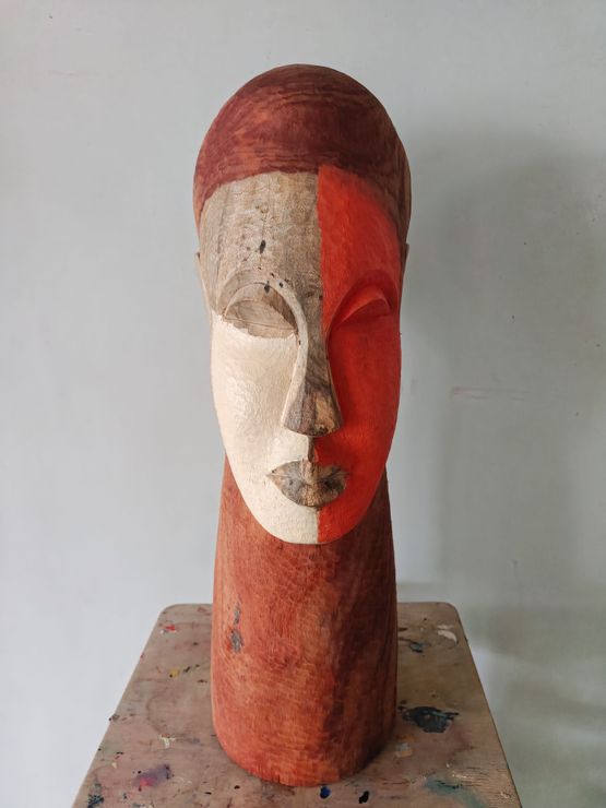 The Listening Head by Alimi Adewale contemporary artwork Painting