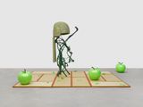 Apples are the butterflys favorite food Characaracal says. by Guan Xiao contemporary artwork painting sculpture works on paper
