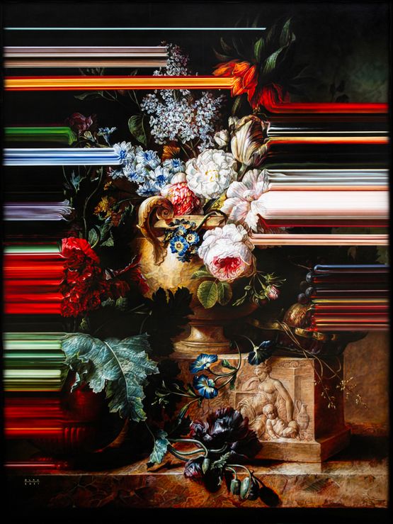 Still Life with Thistle by Olan Ventura contemporary artwork Painting