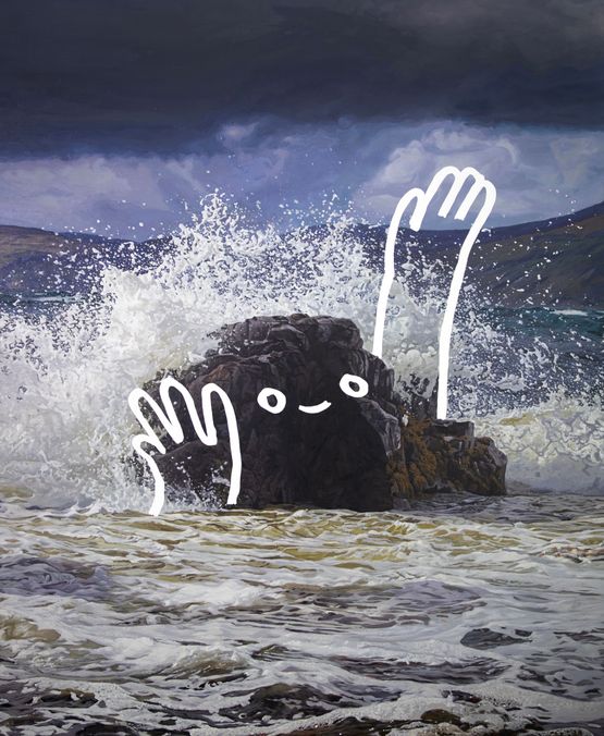 Celebrating in the swell by Abdul Abdullah contemporary artwork Painting