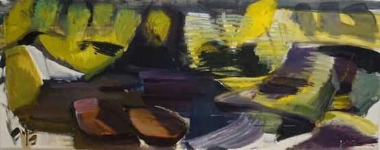 Dark Pool With Boats by Ivon Hitchens contemporary artwork Painting