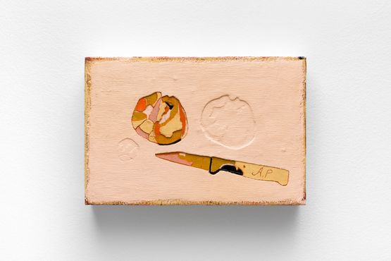 A fruta e a faca de legumes The Fruit and the Vegetable Knife by Arthur Palhano contemporary artwork Painting