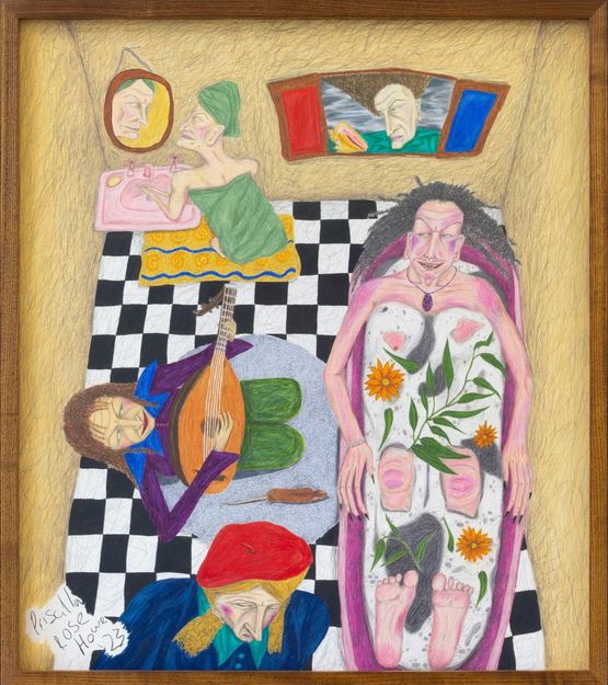Cluck Cluck by Priscilla Rose Howe contemporary artwork Painting