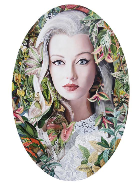 The Garden Inside the Mirror by Andres Barrioquinto contemporary artwork Painting