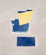 Blues and yellow by Peter Joseph contemporary artwork painting works on paper