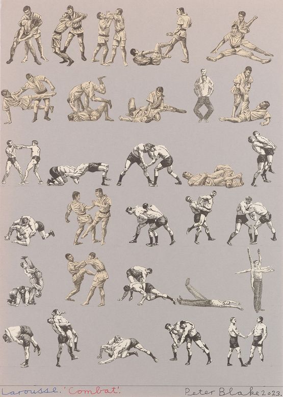 Larousse. Combat by Peter Blake contemporary artwork Works on Paper
