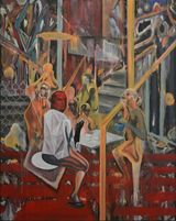 Capital B by Rodel Tapaya contemporary artwork painting