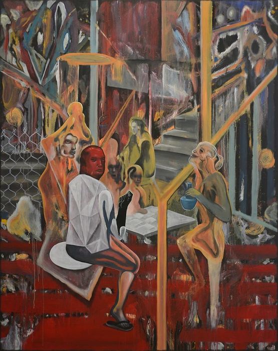 Capital B by Rodel Tapaya contemporary artwork Painting