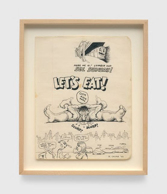 Lets Eat by R. Crumb contemporary artwork Drawing
