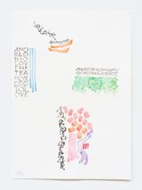 Amoredodio by Giorgio Griffa contemporary artwork painting works on paper