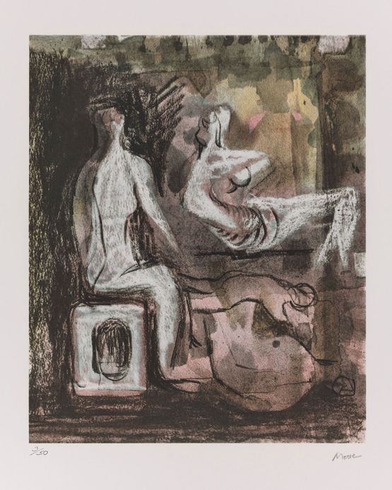 Ideas for Figures in a Setting by Henry Moore contemporary artwork Print