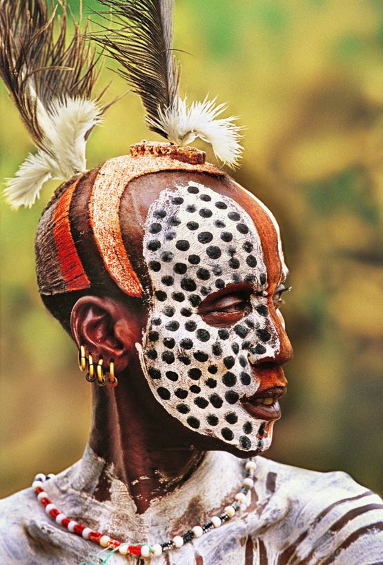 Karo Man Painted For Courtship Ethiopia 1996-2005 by Carol Beckwith  Angela Fisher contemporary artwork Photography