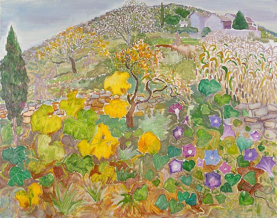Landscape with the Gourd Leaves and Morning Glory by Mao Xuhui contemporary artwork Painting