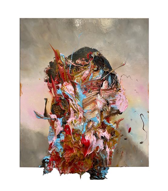 Head with Magenta and Cerulean 1 by Antony Micallef contemporary artwork Painting