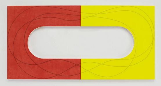 RedYellow Extended Frame by Robert Mangold contemporary artwork Painting