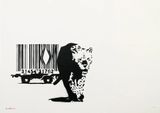Barcode signed by Banksy contemporary artwork print
