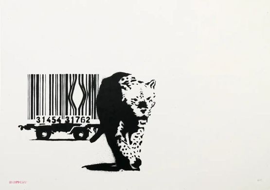 Barcode signed by Banksy contemporary artwork Print
