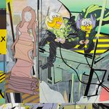 Three People Lifting by Zhong Wei contemporary artwork painting