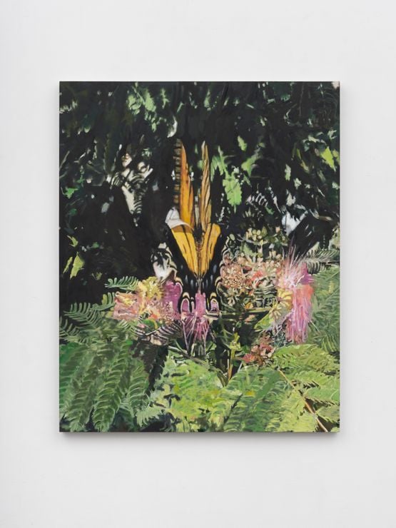 Monarch And Mimosa by Van Hanos contemporary artwork Painting