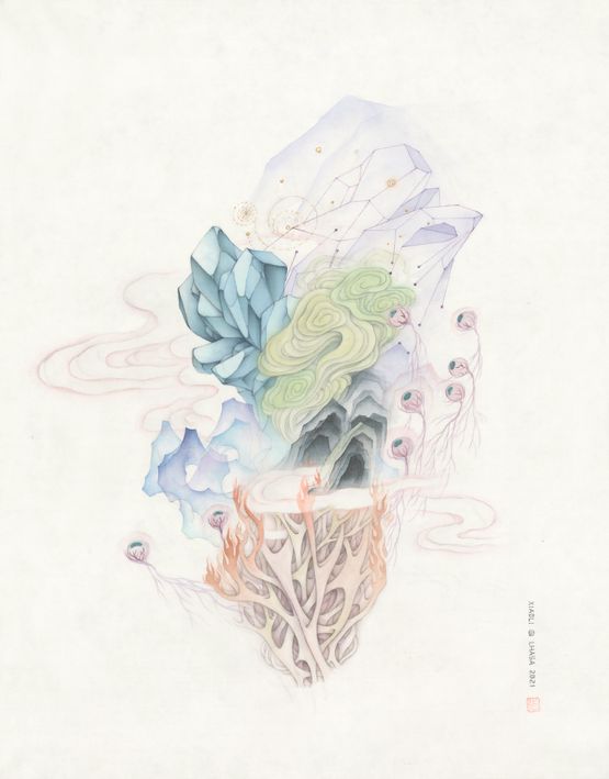 Chimera Stone by Zhang Xiaoli contemporary artwork Painting