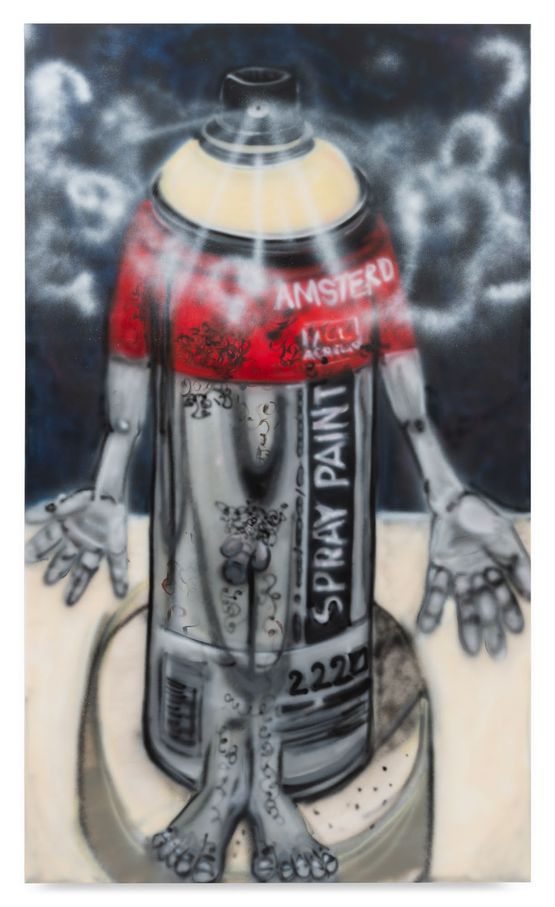 Spraycan becoming painting by Jana Euler contemporary artwork Painting