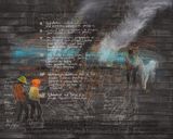 Restless questionings of moving bodies 4 by Buen Calubayan contemporary artwork painting works on paper