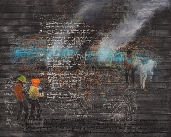 Restless questionings of moving bodies 4 by Buen Calubayan contemporary artwork Painting