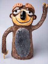 Disco Stu the Saturday night fever sloth by Charlotte Le Brocque contemporary artwork sculpture