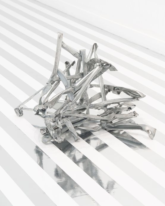 Crushed Barrier Cool Breeze by Jim Lambie contemporary artwork Sculpture