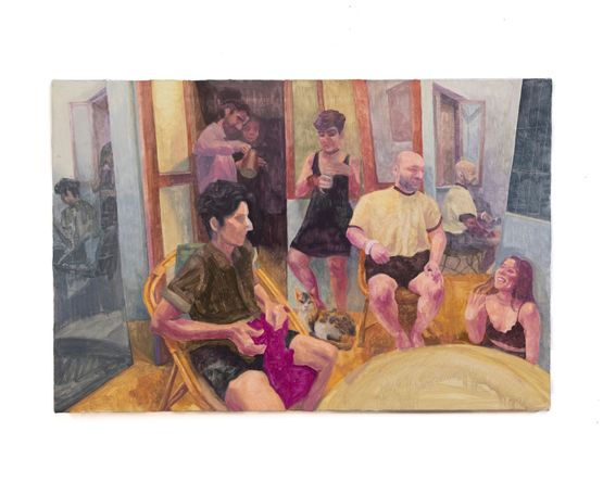 A Gathering Clifton Studio by Fiza Khatri contemporary artwork Painting