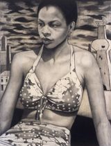 Polka Dot Bikini by Jenny Scobel contemporary artwork drawing