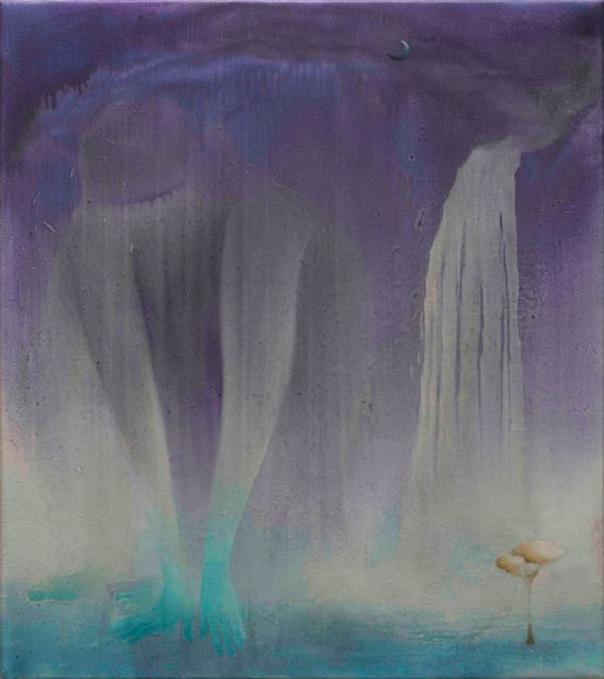 Waterfall at Night by So Young Park contemporary artwork Painting