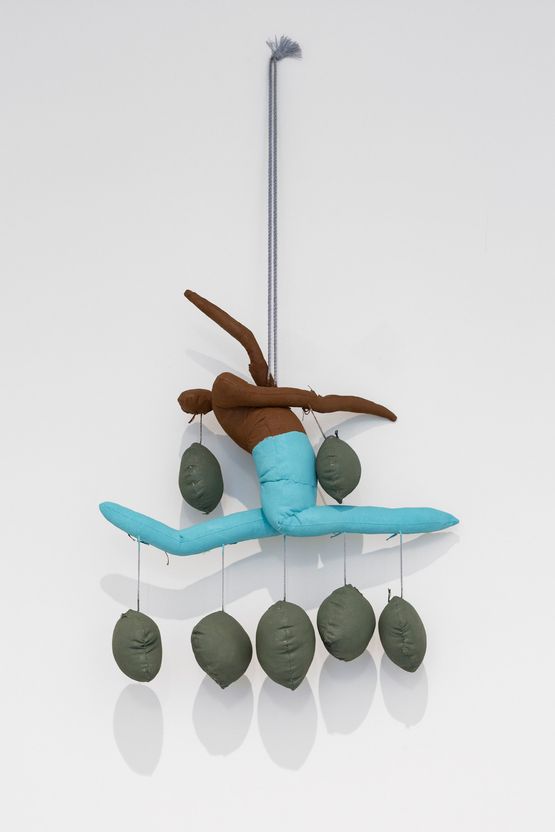 Gymnast With Hanging Sacks by Lisa Walker contemporary artwork Painting