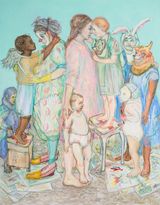 Distracting the children by Claire Gavronsky contemporary artwork painting
