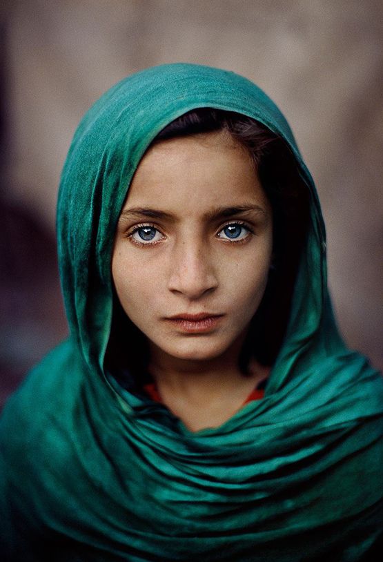 Girl with a green shawl Peshawar Pakistan by Steve Mccurry contemporary artwork Painting