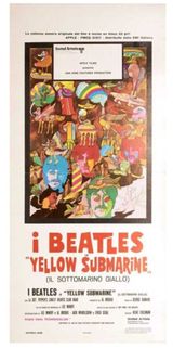 Beatles Yellow Submarine Pop Art 1968 Original Vintage Locandina on Linen by Peter Max contemporary artwork print