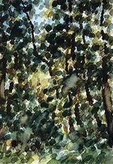 Watercolor in the Forest No.1 by Wang Jun contemporary artwork painting works on paper