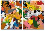 Animal Toys diptych by Shelby And Sandy contemporary artwork painting