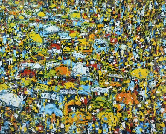 Lorry Station HSE 17620 by Professor Ablade Glover contemporary artwork Painting
